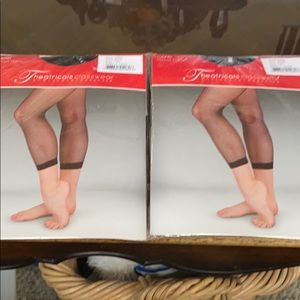 Bundle of 2 Capri black fishnet tights adult L/XL